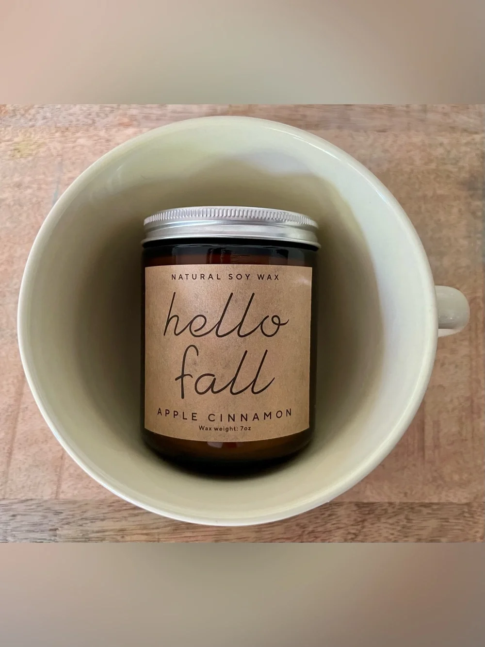 NWOT Hello Fall Apple Cinnamon Soy Candle & Fall Pumpkin Mug Gift Pack